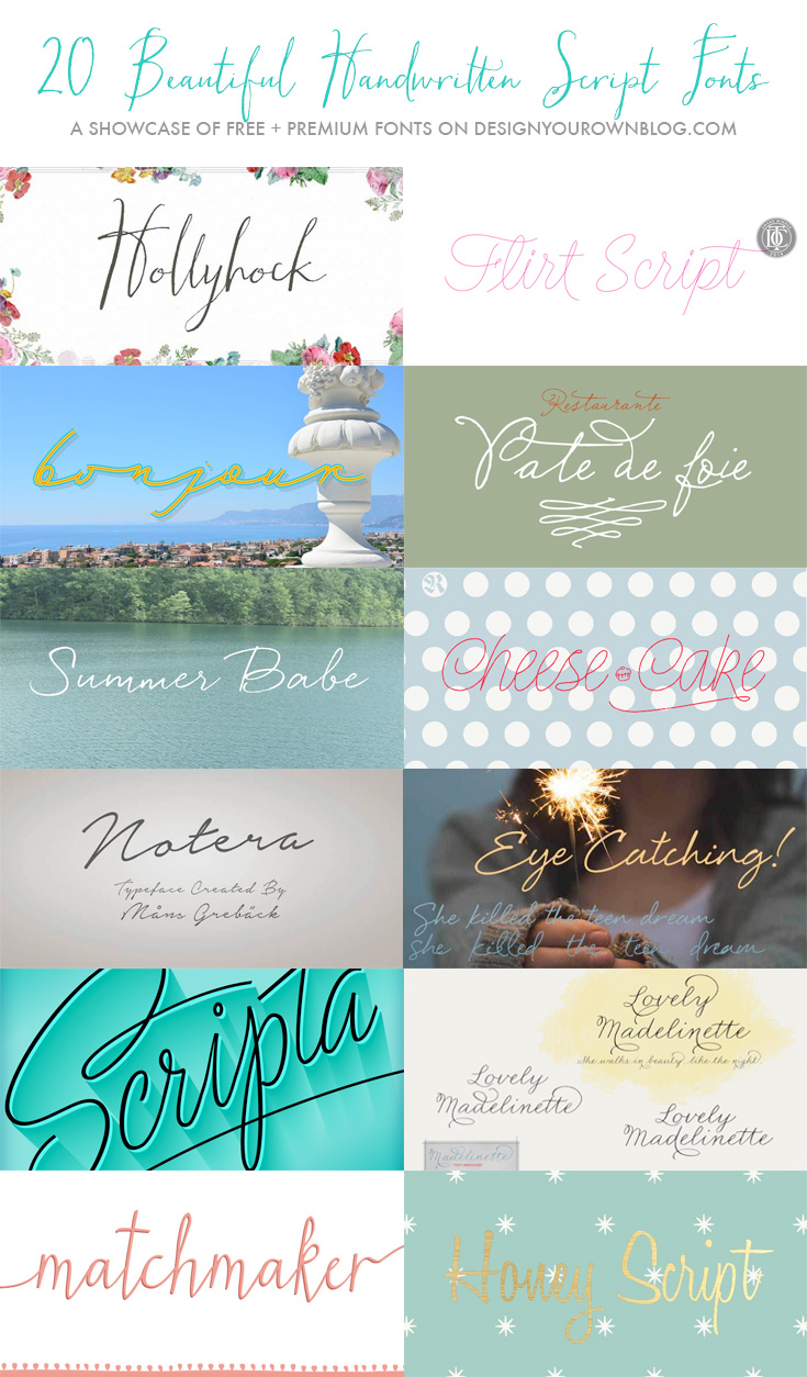 20 Beautiful Handwritten Script Fonts - Design Your Own Blog
